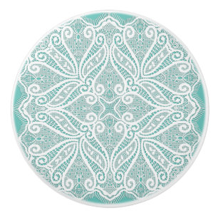 Lace doily ceramic knob