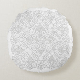 Lace doily round cushion