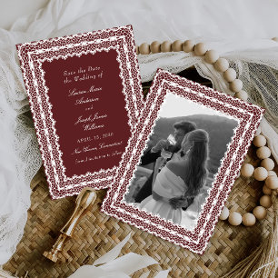 Lace Doily Vintage Style Photo Wedding Save The Date