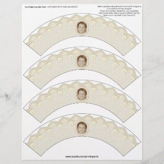 Lace Edge Cupcake Cosie - Beige - Customisable