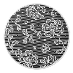 Lace fabric pattern 1 ceramic knob
