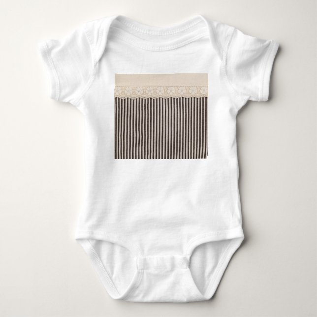 Lace fabric textile texture, background pattern. baby bodysuit (Front)