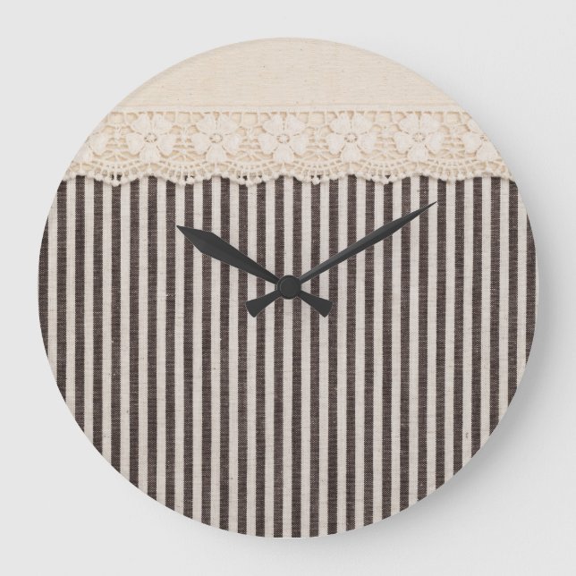 Lace fabric textile texture, background pattern. large clock (Front)