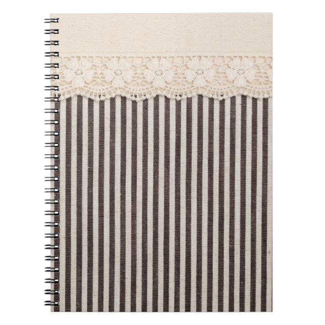 Lace fabric textile texture, background pattern. notebook (Front)