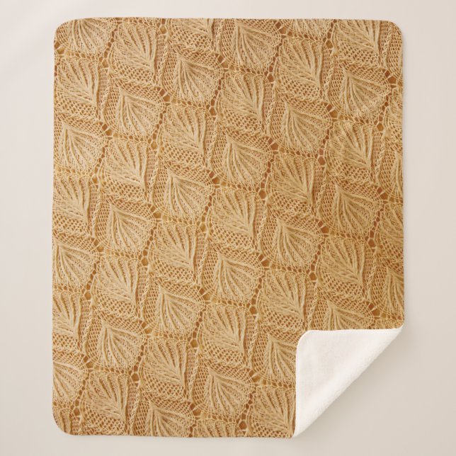 lace fabric textures sherpa blanket (Front)