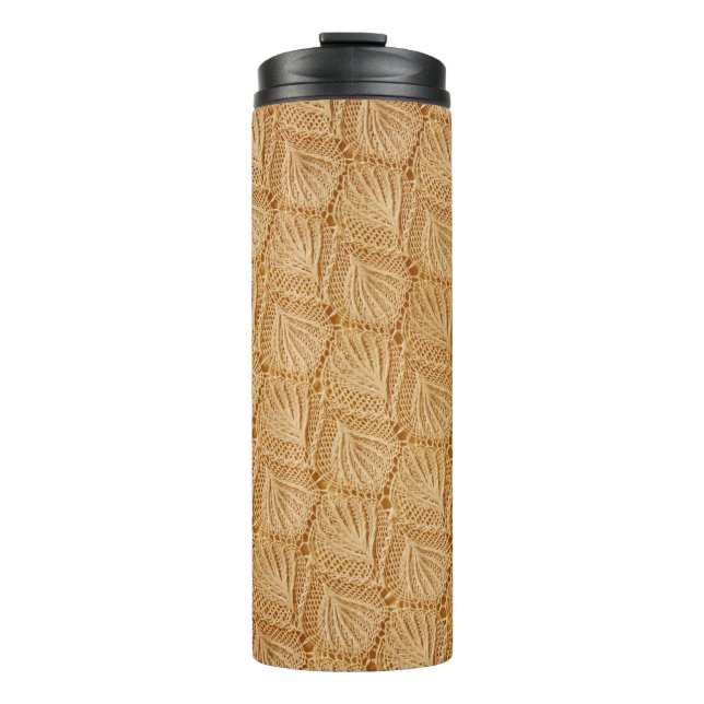 lace fabric textures thermal tumbler (Front)