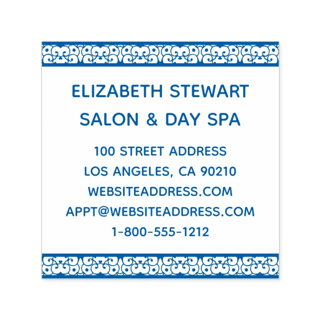 Lace Filigree Salon Business Self-Inking Stamp (Design)