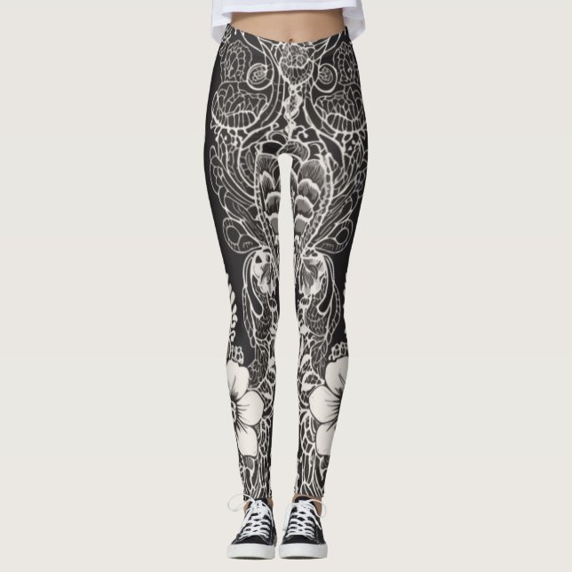 Lace Floral Harmony Leggings (Front)