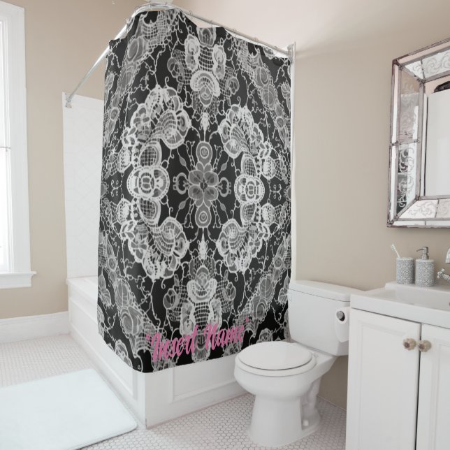 Lace Floral Harmony Shower Curtain (In Situ)