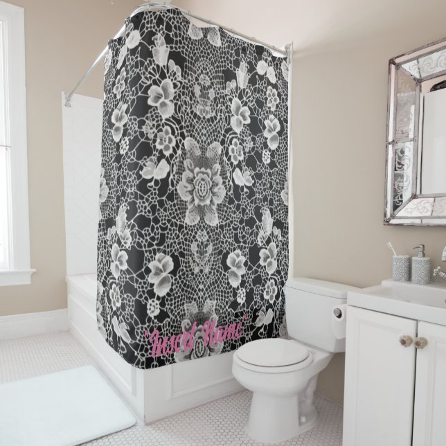 Lace Floral Harmony Shower Curtain (In Situ)