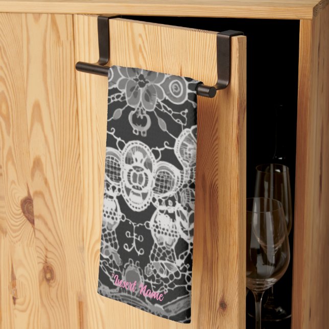 Lace Floral Harmony Tea Towel (Thirds Fold)
