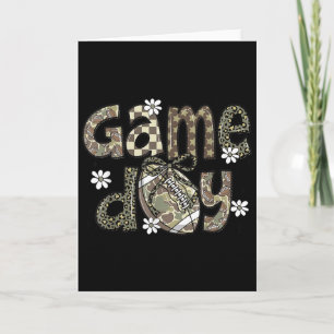 Lace Football Coquette Bow Camouflage Checkered Ga Card