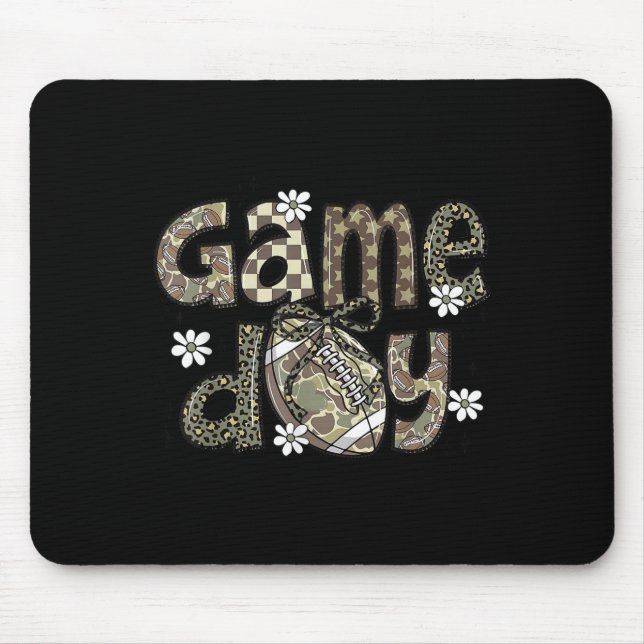 Lace Football Coquette Bow Camouflage Chequered Ga Mouse Mat (Front)