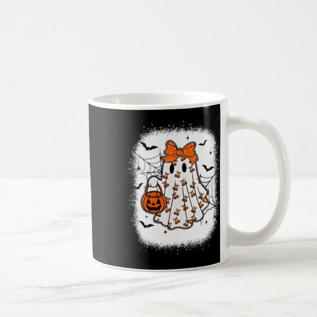 Lace Ghost Coquette Bow Pumpkin Cherry Girly Cute  Coffee Mug (Right)