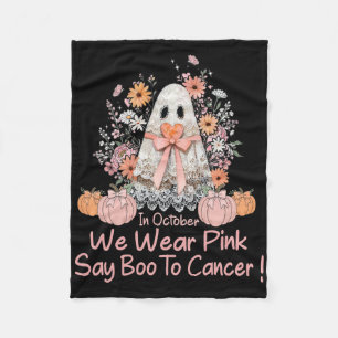 Lace Ghost Coquette Bow Vintage Breast Cancer Awar Fleece Blanket