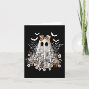 Lace Ghost Coquette Bow Vintage Women Girls Hallow Card