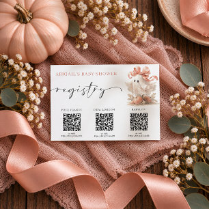 Lace Ghost Halloween Baby Shower Registry RSVP Card