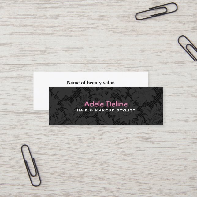 Lace Hair and Makeup Stylist Business Card (Front/Back In Situ)
