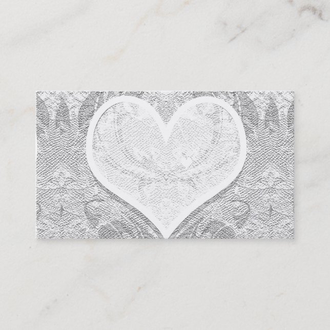 Lace Heart Add Text Business Card (Front)