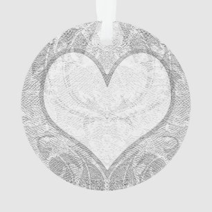 Lace Heart Add Text Ornament