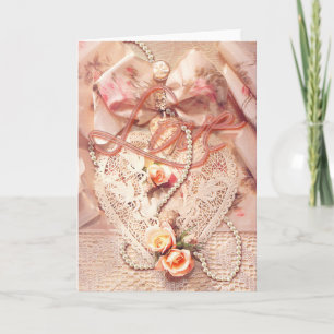 LACE HEART & PEARLS by SHARON SHARPE Holiday Card