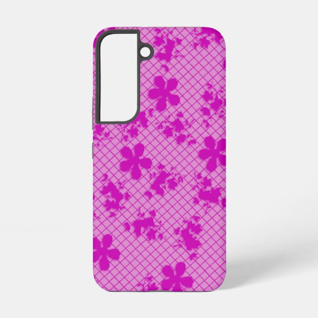 Lace Hot Pink Floral Samsung Galaxy S6, Tough Samsung Galaxy S22 Case (Back)