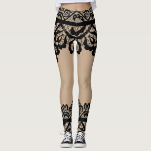 Lace Illusion Skirt & Boots Leggings