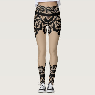 Lace Illusion Skirt & Boots Leggings