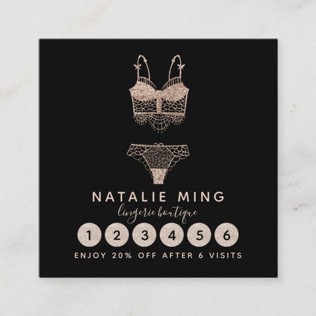 Lace Lingerie Boutique Logo Loyalty Card (Front)