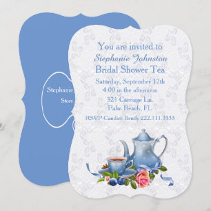 Lace Look Bridal Shower Tea Party Invitation