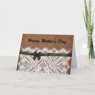 Lace-Look Country Style Mother's Day Card