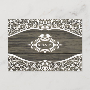 Lace Love Birds Vine Pattern R.S.V.P. RSVP Card