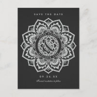 Lace Mandala Save the Date Wedding Postcards
