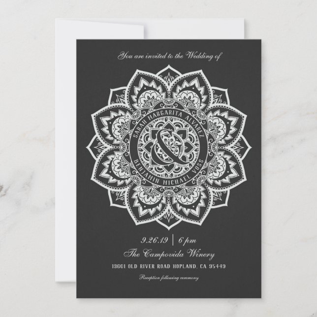 Lace Mandala Wedding Invitations (Front)