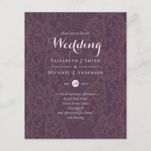 Lace Merlot Ivory Wedding Invitations Budget