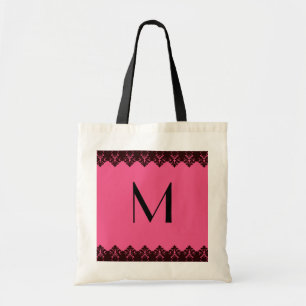 Lace Monogram Pink Tote Bag