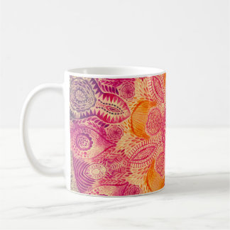 Lace Ornament Mandala: Round Watercolor Design Coffee Mug