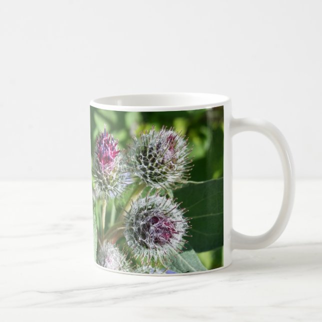 lace over thistle coffee mug (Right)