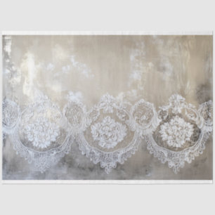 Lace Patina, textured Beige Background Tissue Paper