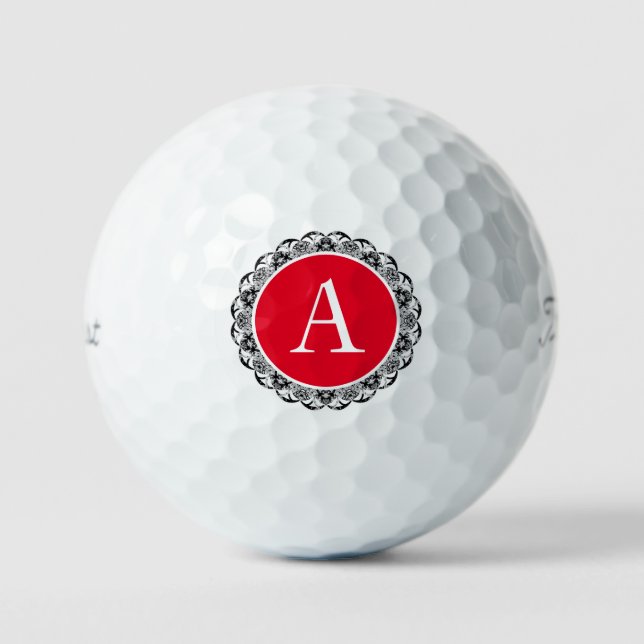 LACE PATTERN CUSTOM INITIAL GOLF BALLS (Front)