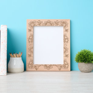 Lace Pattern Floral Motif Portrait Size 8"x10" Etched Frames