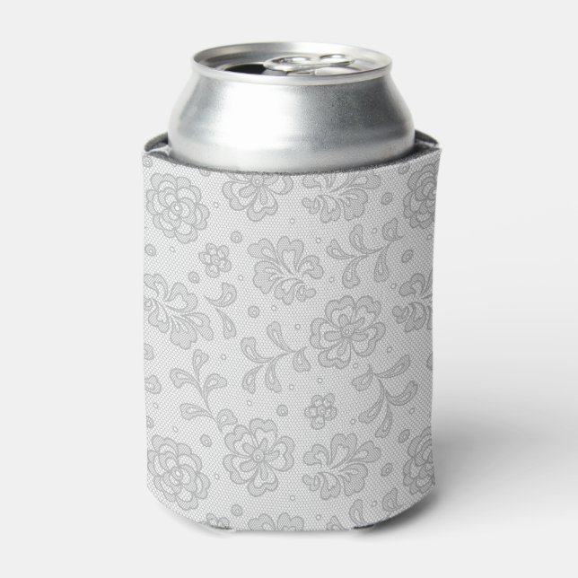 Lace pattern, flower vintage 1 can cooler (Can Front)