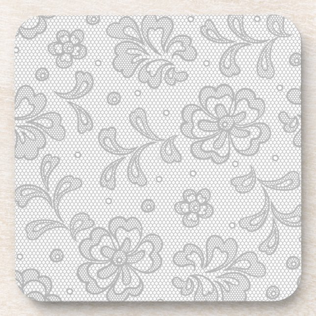 Lace pattern, flower vintage 1 coaster (Front)