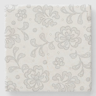 Lace pattern, flower vintage 1 stone coaster