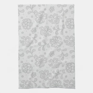 Lace pattern, flower vintage 1 tea towel