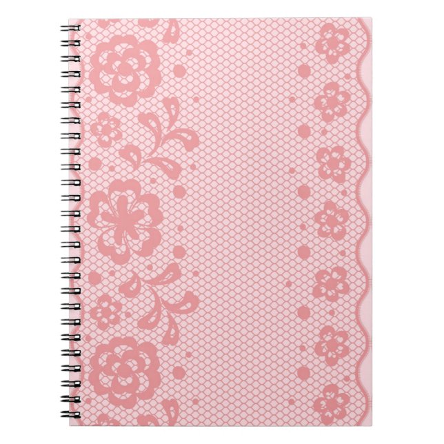 Lace pattern, flower vintage 3 notebook (Front)