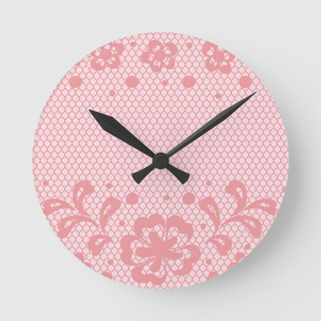 Lace pattern, flower vintage 3 round clock (Front)