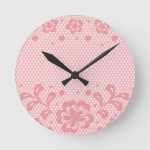Lace pattern, flower vintage 3 round clock