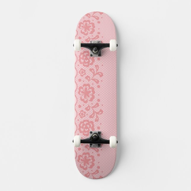 Lace pattern, flower vintage 3 skateboard (Front)