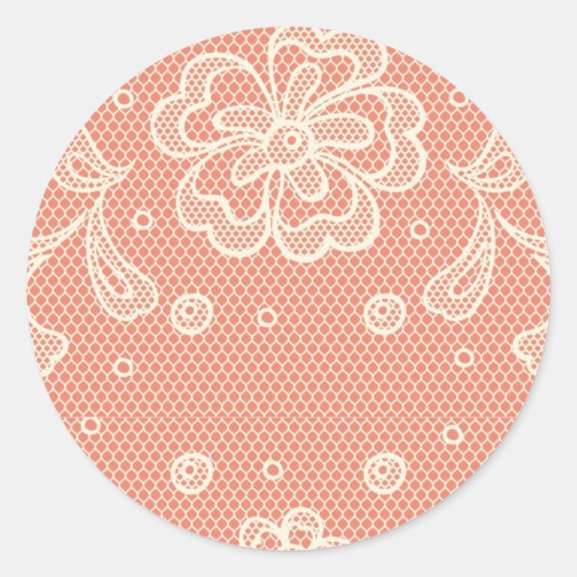 Lace pattern, flower vintage 4 classic round sticker (Front)